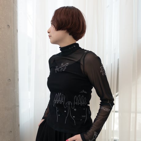 YOHEI OHNO × VOILLD "Tattoo Mesh Top" Art work by Chiaki Kobayashi