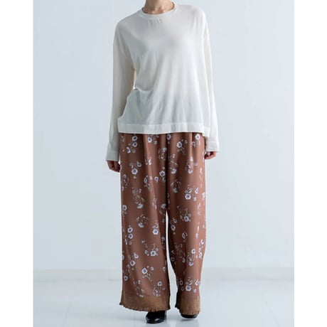 《 WOMEN 》 MANON / SOFT KNIT CREW LONG SLEEVE TEE ( BROWN )