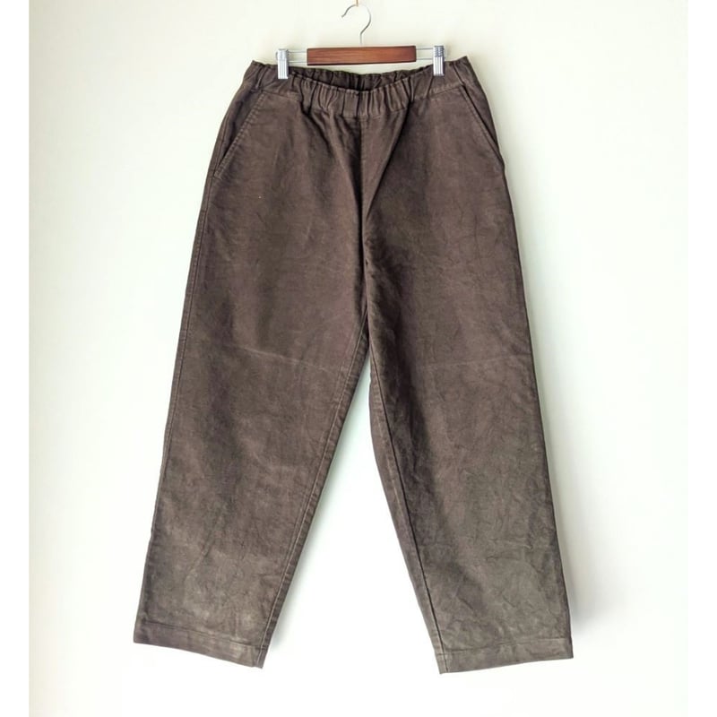 UNISEX 》 RINEN / 20/1二重織モールスキン リラックスパンツ ( オリー UNISEX 》 RINEN / 20/1二重織モールスキン リラックスパンツ ( オリー