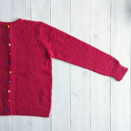 《 WOMEN 》 PONT DE CHALONS / ベビーアルパカカラフル釦カーディガン ( レッド )