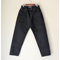 《 UNISEX 》 HATSKI / Loose Tapered Washi Denim ( BLACK )