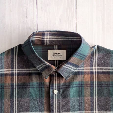 《 MEN 》 weac. / NOKAMIKUN - Cotton Flannel Shirt ( GREEN )