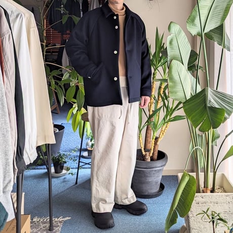 《 UNISEX 》 maillot mature / Double Face Beaver Coach Jacket ( NAVY )