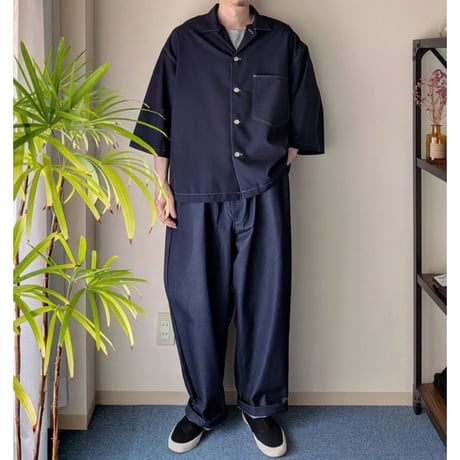 《 MEN 》 weac. / JONNY 7分袖シャツ ( NAVY )