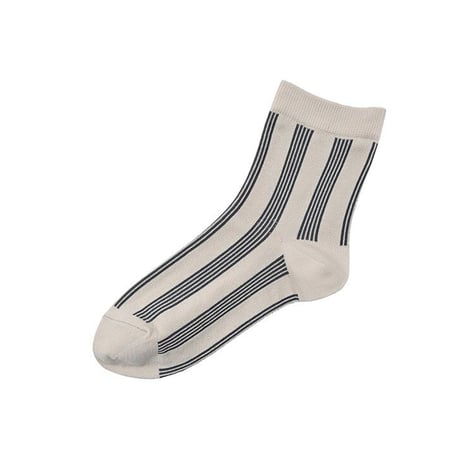 《 WOMEN 》 memeri / スーピマコットンストライプソックス ( 5 colors )