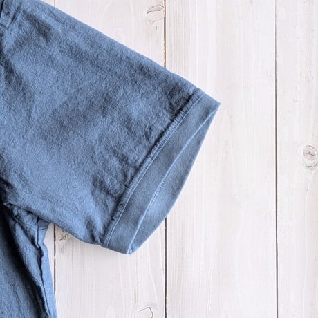 《 MEN 》 maillot / Linen Rich Polo Shirt-Tee ( FADE BLUE )