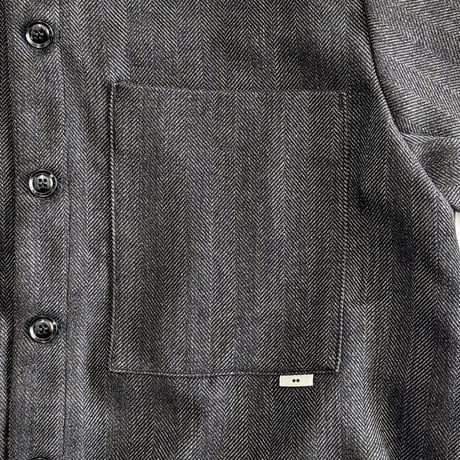 《 Unisex 》ämne / HERRINGBONE clerk crew ( BLACK )