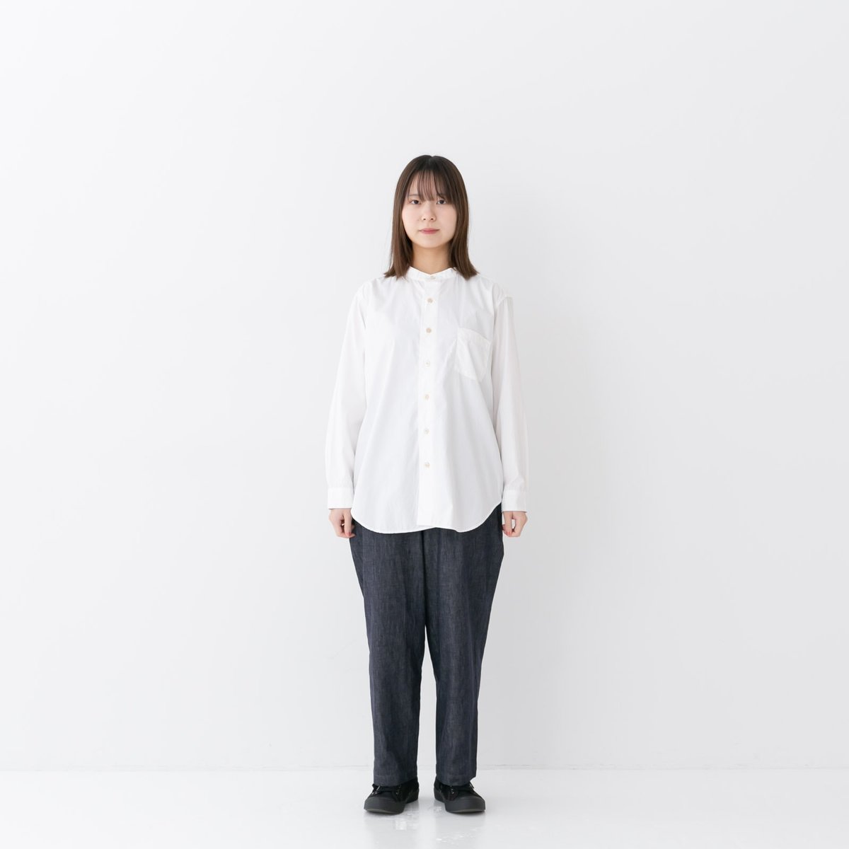 -6roku-新品未使用⭐︎ノーカラーデニム UNISEX 》RINEN / 6オンス ノットインディゴデニム リラックス