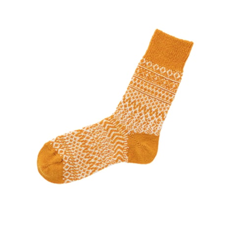 《 MEN 》 NISHIGUCHI KUTSUSHITA / ウールジャガードソックス M ( 4 colors )