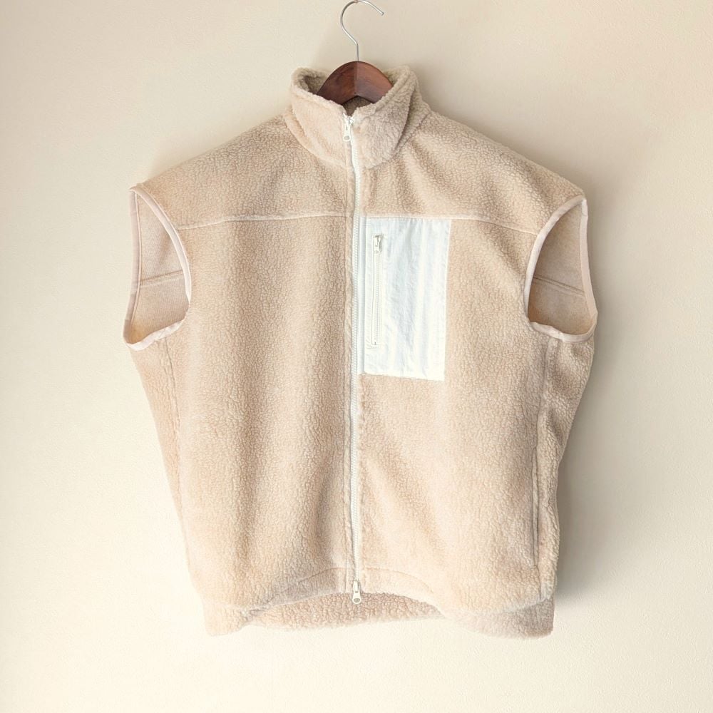 WOMEN 》maillot / Vintage Boa Zip Vest ( BEIGE