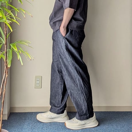 《 UNISEX 》 RINEN / 6オンス ノットインディゴデニム リラックスパンツ ( ネイビー )