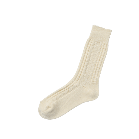 《 WOMEN 》 memeri / ウールコットンケーブルソックス ( 4 colors )