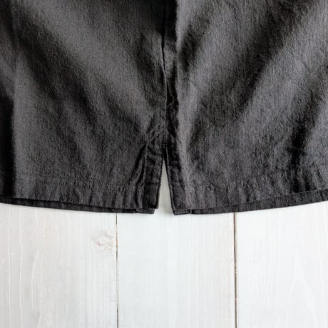 《 MEN 》 maillot / Linen Rich Polo Shirt-Tee ( BLACK )
