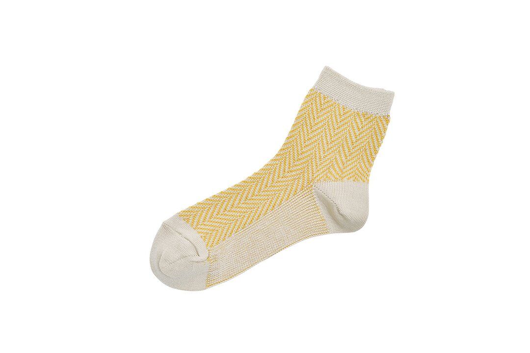 WOMEN 》memeri / ギザコットンヘリンボーンソックス ( 4 colors