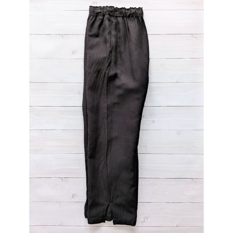 《 WOMEN 》 MANON / RAYON LINEN SLIT EASY PANTS ( BLACK )