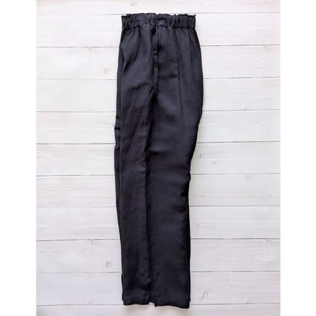 《 WOMEN 》 MANON / RAYON LINEN SLIT EASY PANTS ( NAVY )
