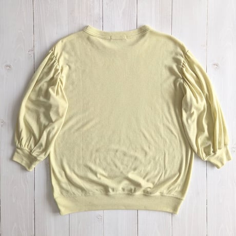《 WOMEN 》 MANON / SUMMER WOOL MIX COOL GATHER SLEEVE TEE ( YELLOW )