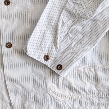 《 MEN 》 H.UNIT / Stripe shirtalls ( WHITE )