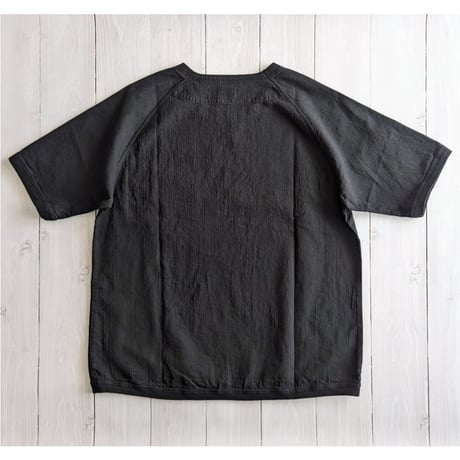 《 Unisex 》maillot / Linen Rich Pocket Shirt-Tee ( BLACK )