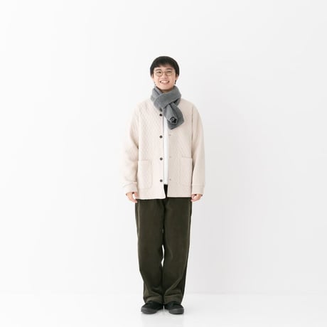 《 UNISEX 》 RINEN / 2/15ウール天竺編み スリーブマフラー ( 3 colors )