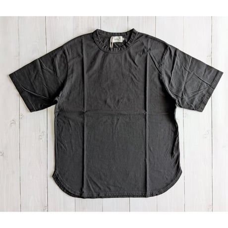 《 UNISEX 》 RINEN / 60/2スーピマ天竺 半袖ラウンドクルーネック ( クロ )