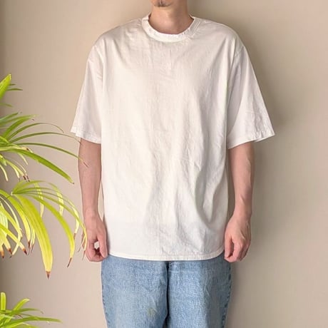 《 UNISEX 》 RINEN / 60/2スーピマ天竺 半袖ラウンドクルーネック ( シロ )