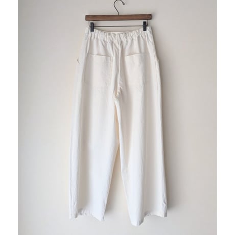 《 WOMEN 》 MANON / HEMP THREE TUCK WIDE PANTS ( IVORY )