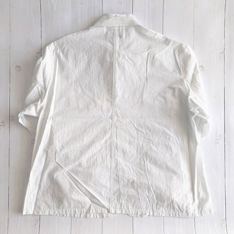 《 MEN 》 H.UNIT / Stripe shirtalls ( WHITE )