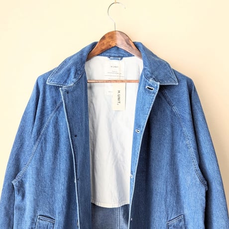 《 Unisex 》H.UNIT / Denim soutien collar coat ( Washed )