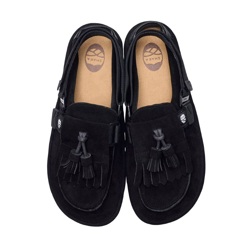 未使用 SHAKA MOC MULETASSEL SUEDE 27.0黒 UNISEX 》 SHAKA / MOC MULE TASSEL SUEDE ( BLAC
