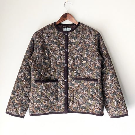 《 WOMEN 》 sosotto / LIBERTYコーデュロイキルティング ノーカラージャケット ( ブラウン )