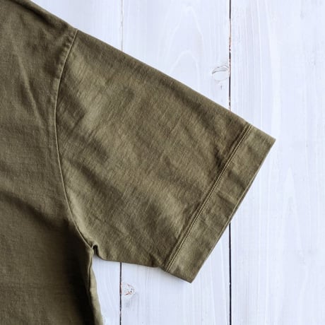 《 Unisex 》RINEN / 30/1強撚インレイ 半袖オーバーサイズクルーネック ( オリーブ )