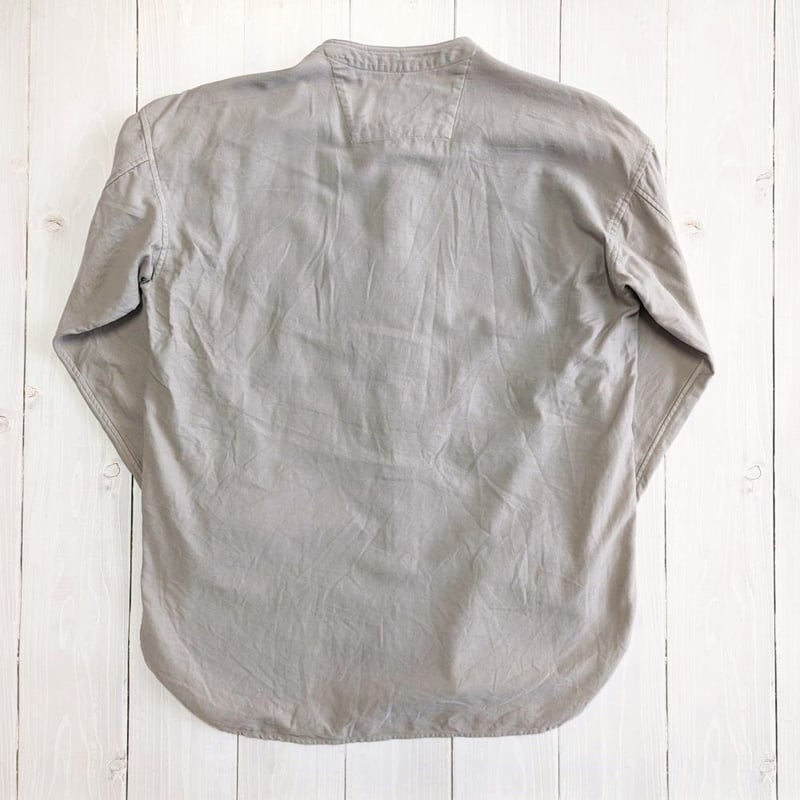 Unisex 》RINEN / ライトモールスキン ノーカラーワイドシャツ 