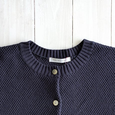 《 WOMEN 》 PONT DE CHALONS / コットンショートカーディガン ( ネイビー )