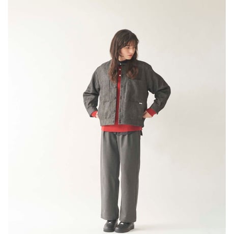 《 Unisex 》ämne / HERRINGBONE clerk crew ( GRAY )