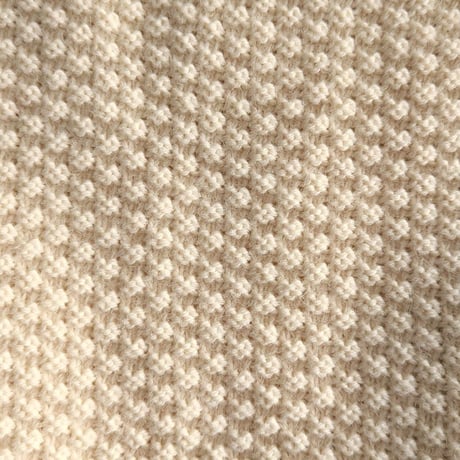 《 UNISEX 》Kerry Woollen Mills / Moss Stitch Crew Neck Sweater Relax ( Pure Aran )