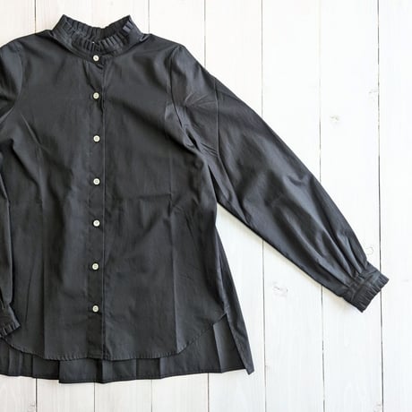 《 Lady's 》ämne / BROAD frilled shirts  ( BLACK )
