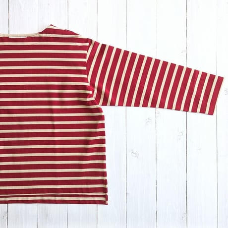 《 Unisex 》ämne / BORDER gride basque Ⅱ ( Bordeaux_Beige )