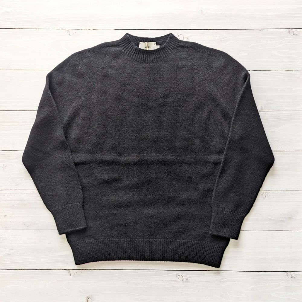 Unisex 》RINEN / 2/15ウール天竺編み プルオーバー ( クロ ) | K Unisex 》RINEN / 2/15ウール天竺編み プルオーバー ( クロ ) | K