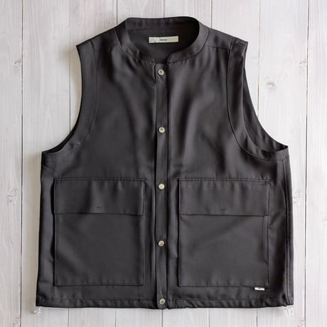 《 MEN 》 ämne / GABARDINE useful vest  ( BLACK )