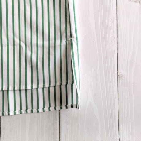 《 Unisex 》ämne / PIMA STRIPE covered shirts  ( GREEN )
