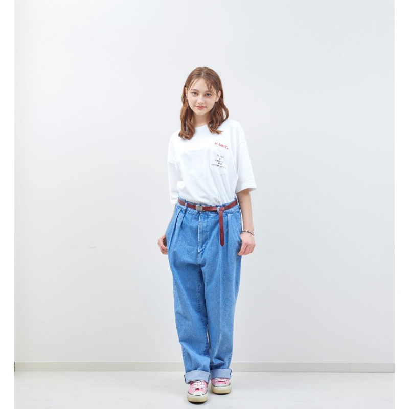 Unisex 》H.UNIT / Denim two tuck trousers ( Li