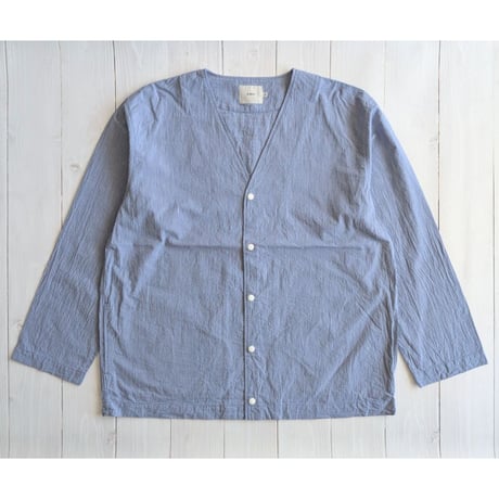 《 UNISEX 》 RINEN / 80/1+50/1強撚平織 カーディガンシャツ ( ハケメ )