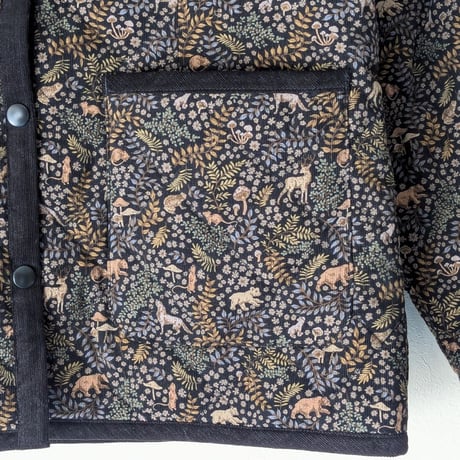 《 WOMEN 》 sosotto / LIBERTYコーデュロイキルティング ノーカラージャケット ( ブラック )