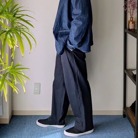 《 UNISEX 》 RINEN / 20/1チノ リラックスパンツ ( ネイビー )