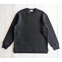 《 UNISEX 》 RINEN / 30/1オーガニック天竺ダイヤキルティング クルーネック ( クロ )