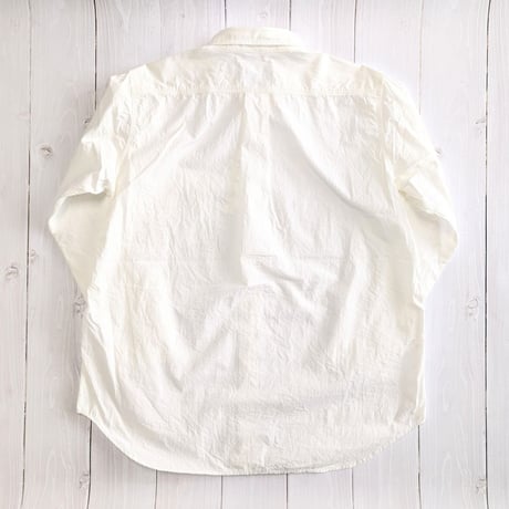 《 UNISEX 》RINEN / 80/2ダウンプルーフ レギュラーカラーオーバーサイズシャツ ( シロ )