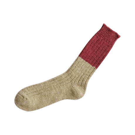 《 UNISEX 》 NISHIGUCHI KUTSUSHITA / ウールコットンスラブソックス ( 4 colors )