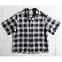 《 MEN 》 TOWNCRAFT / 60S OMBRE LOOP COLLAR S/S SHIRTS  ( BLACK )