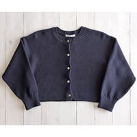 《 WOMEN 》 PONT DE CHALONS / コットンショートカーディガン ( ネイビー )